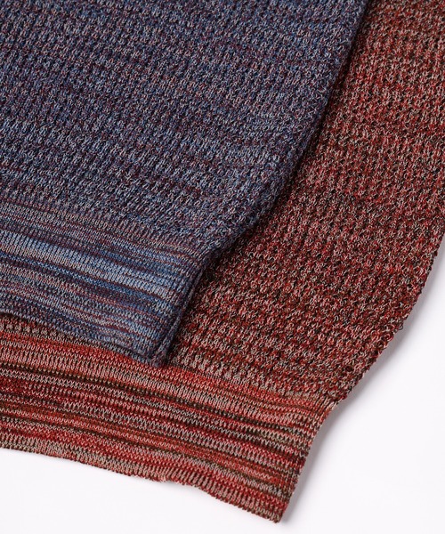 CULLNI(クルニ)の「Organic Cotton Waffle Minimal Henley Neck Knit Pullover(ニット/セーター・メンズ・レッド/ブラック/ブラウン系/ネイビー系・1/0/2)」の18枚目の写真