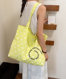 dot×logo print tote bag