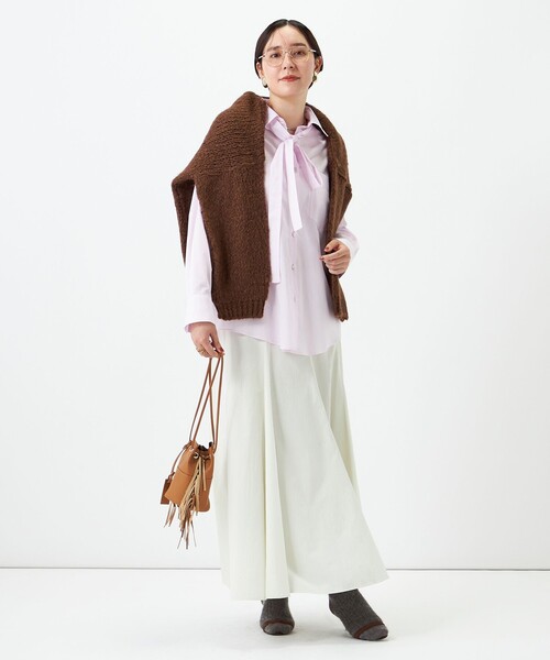 NOLLEY’S(ノーリーズ)の「ウォッシャブルソフトボウタイシャツ(シャツ/ブラウス・レディース・ホワイト/ベビーピンク/ブルー系その他3・FREE)」の4枚目の写真