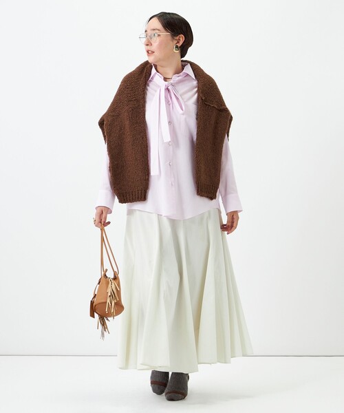 NOLLEY’S(ノーリーズ)の「ウォッシャブルソフトボウタイシャツ(シャツ/ブラウス・レディース・ホワイト/ベビーピンク/ブルー系その他3・FREE)」の7枚目の写真