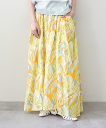 DOLLUPOOPS | Botanical Bird Side-Tie Maxi Skirt(ボタニカルバードサイドリボンマキシスカート)(スカート)