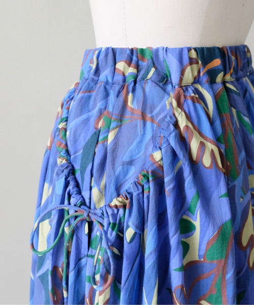 DOLLUPOOPS（ドールアップウップス）の「Botanical Bird Side-Tie Maxi Skirt(ボタニカルバードサイドリボンマキシスカート)（スカート・レディース・ブルー/イエロー・FREE）」の17枚目の写真