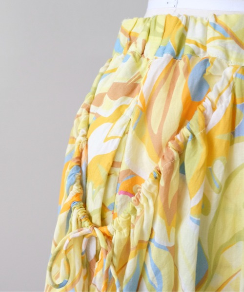 DOLLUPOOPS（ドールアップウップス）の「Botanical Bird Side-Tie Maxi Skirt(ボタニカルバードサイドリボンマキシスカート)（スカート・レディース・ブルー/イエロー・FREE）」の20枚目の写真