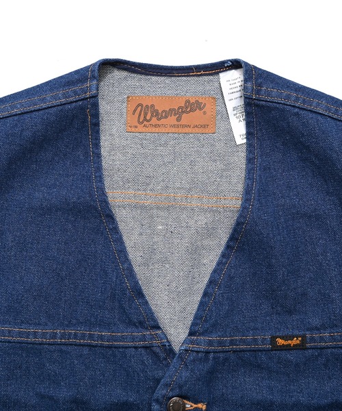 Wrangler(ラングラー)の「Wrangler(ラングラー)カウボーイカット デニムベスト / UNLINED DENIM VEST(ベスト・メンズ・インディゴブルー・S/L/M)」の3枚目の写真