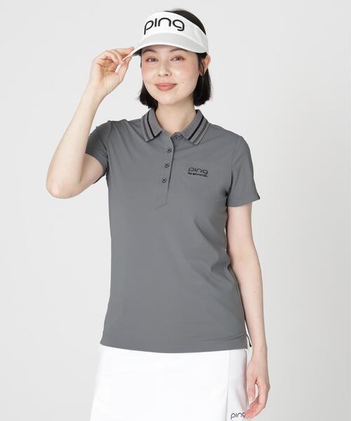 PING(ピン)の「【PING APPAREL】ライン衿半袖ポロシャツ (LADIES)(ポロシャツ・レディース・グレー/ブラック/ブルー・S/L/M)」の2枚目の写真