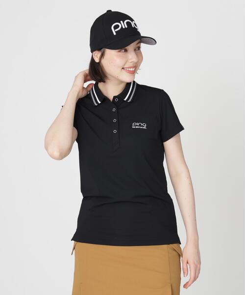 PING(ピン)の「【PING APPAREL】ライン衿半袖ポロシャツ (LADIES)(ポロシャツ・レディース・グレー/ブラック/ブルー・S/L/M)」の1枚目の写真