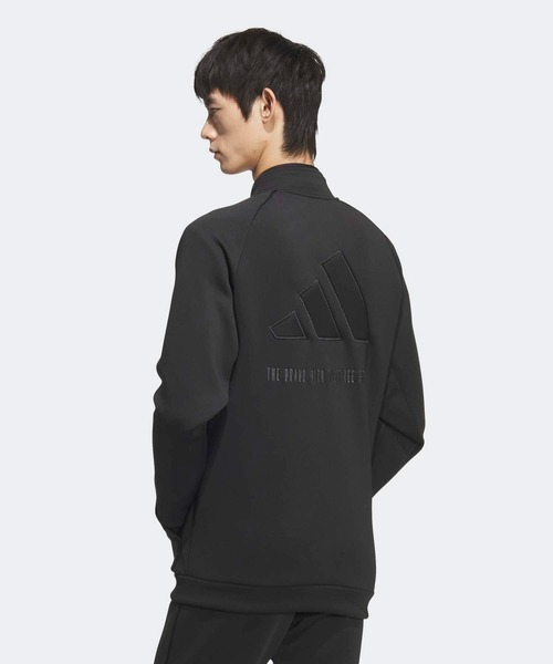 adidas(アディダス)の「ダンボールニット バックロゴ 付き フルジップジャケット【adidas Golf/アディダスゴルフ】(ブルゾン・メンズ・ブラック・SMALL/MEDIUM/LARGE/X-LARGE/XX-LARGE)」の2枚目の写真