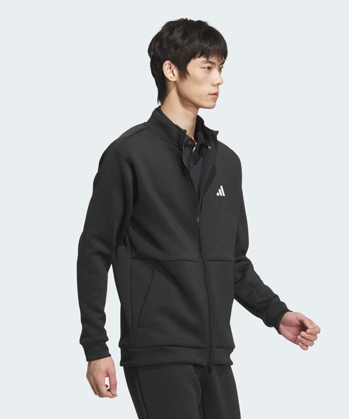 adidas(アディダス)の「ダンボールニット バックロゴ 付き フルジップジャケット【adidas Golf/アディダスゴルフ】(ブルゾン・メンズ・ブラック・SMALL/MEDIUM/LARGE/X-LARGE/XX-LARGE)」の5枚目の写真