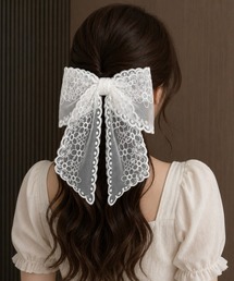 Miniministore（ミニミニストア）の「レースリボンバレッタ刺しゅうヘアクリップ（バレッタ/ヘアクリップ）」