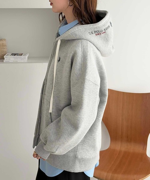 U.S. POLO ASSN.（ユーエスポロアッスン）の「GeeRA別注【U.S. POLO ASSN.】フード刺繍ビッグシルエットダブルジップパーカー（パーカー・レディース・ネイビー/杢グレー/ブラック/ブラウン・X-LARGE/LARGE/MEDIUM/SMALL）」の16枚目の写真