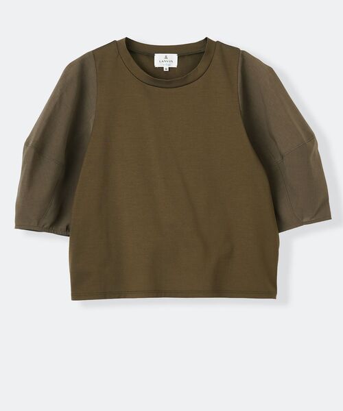 LANVIN en Bleu(ランバンオンブルー)の「クロップドコンビカットソー(Tシャツ/カットソー・レディース・カーキ・38)」の1枚目の写真