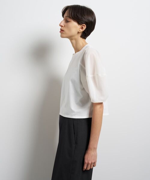 LANVIN en Bleu(ランバンオンブルー)の「クロップドコンビカットソー(Tシャツ/カットソー・レディース・カーキ・38)」の6枚目の写真