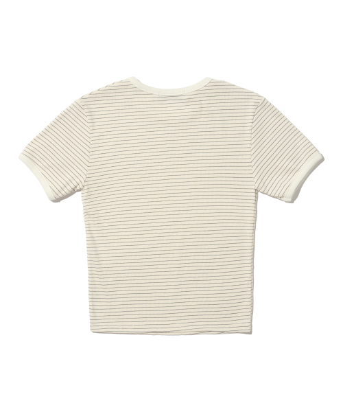 CARGOBROS FOR WOMAN（カーゴブロスフォーウィメン）の「フレンチリンガーストライプ半袖Tシャツ（ベージュ）（Tシャツ/カットソー・レディース・その他・FREE）」の2枚目の写真
