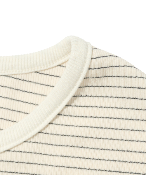 CARGOBROS FOR WOMAN（カーゴブロスフォーウィメン）の「フレンチリンガーストライプ半袖Tシャツ（ベージュ）（Tシャツ/カットソー・レディース・その他・FREE）」の3枚目の写真