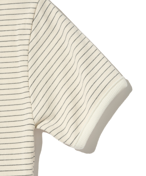 CARGOBROS FOR WOMAN（カーゴブロスフォーウィメン）の「フレンチリンガーストライプ半袖Tシャツ（ベージュ）（Tシャツ/カットソー・レディース・その他・FREE）」の4枚目の写真