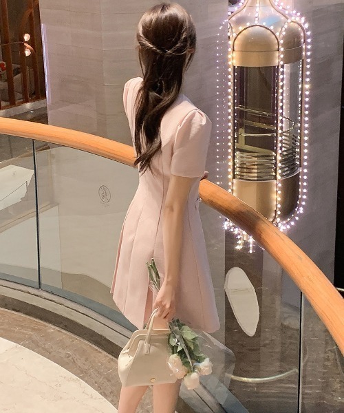 Aelina（エリナ）の「半袖ショートワンピース（ワンピース・レディース・ベージュ/ピンク・S/M）」の18枚目の写真