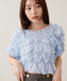 natural couture（ナチュラルクチュール）の「シアーベロアシャーリングTOPS（Tシャツ/カットソー）」