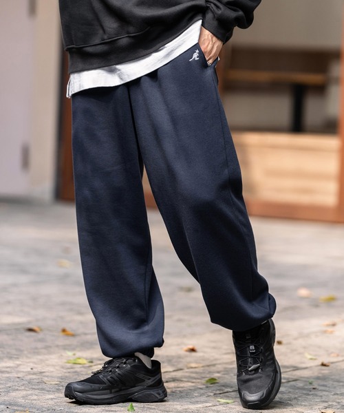 KANGOL（カンゴール）の「新色追加 KANGOL カンゴール 別注コラボ ワンポイントロゴ刺繍裏起毛イージースウェットパンツ/セミワイドテーパードパンツ（スウェットパンツ・メンズ・ネイビー/ブラウン/アイボリー/杢グレー/ライトグレー/ブラック/チャコール/ワイン・M/L/XL）」の7枚目の写真