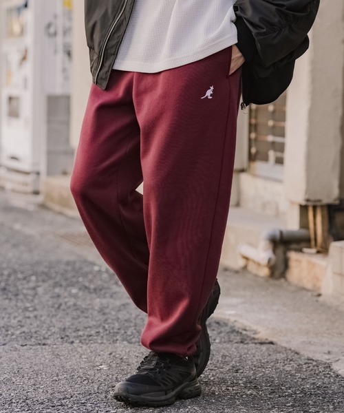 KANGOL（カンゴール）の「新色追加 KANGOL カンゴール 別注コラボ ワンポイントロゴ刺繍裏起毛イージースウェットパンツ/セミワイドテーパードパンツ（スウェットパンツ・メンズ・ネイビー/ブラウン/アイボリー/杢グレー/ライトグレー/ブラック/チャコール/ワイン・M/L/XL）」の8枚目の写真