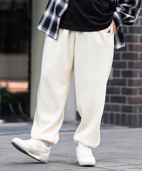 KANGOL（カンゴール）の「新色追加 KANGOL カンゴール 別注コラボ ワンポイントロゴ刺繍裏起毛イージースウェットパンツ/セミワイドテーパードパンツ（スウェットパンツ・メンズ・ネイビー/ブラウン/アイボリー/杢グレー/ライトグレー/ブラック/チャコール/ワイン・M/L/XL）」の10枚目の写真