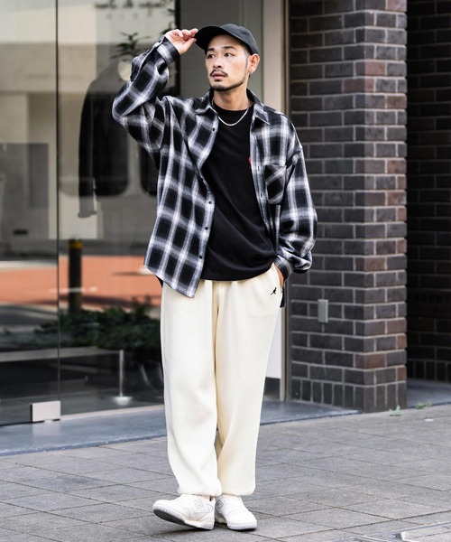 KANGOL（カンゴール）の「新色追加 KANGOL カンゴール 別注コラボ ワンポイントロゴ刺繍裏起毛イージースウェットパンツ/セミワイドテーパードパンツ（スウェットパンツ・メンズ・ネイビー/ブラウン/アイボリー/杢グレー/ライトグレー/ブラック/チャコール/ワイン・M/L/XL）」の11枚目の写真