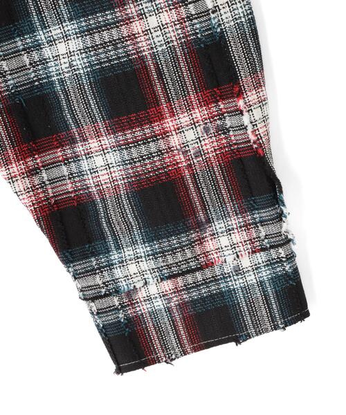 DANKE SCHON(ダンケシェーン)の「DankeSchon/ダンケシェーン/FLANNEL DAMAGE SHIRTS DOBBY(シャツ/ブラウス・レディース・ブラック系その他/ホワイト系2・L/M)」の9枚目の写真