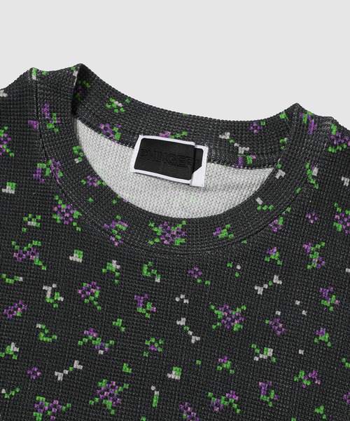PHINGERIN（フィンガリン）の「FLOWER L/S WAFFLE THERMAL（Tシャツ/カットソー・メンズ・ベージュ/ブラック・L/M）」の8枚目の写真