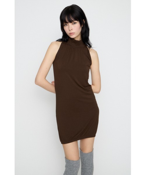 LAGUA GEM(ラグアジェム)の「HEM BALLOON ミニワンピース(ワンピース・レディース・ブラウン/ブラック/杢グレー・SMALL/MEDIUM)」の15枚目の写真