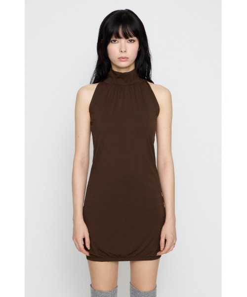 LAGUA GEM(ラグアジェム)の「HEM BALLOON ミニワンピース(ワンピース・レディース・ブラウン/ブラック/杢グレー・SMALL/MEDIUM)」の17枚目の写真