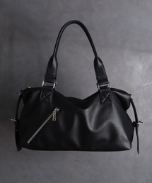 【LANDNESS/ランドネス】Chunky Zip Faux Leather Boston Bag/チャンキージップフェイクレザーボストンバッグ
