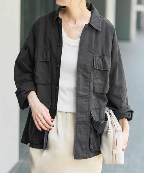 Spick & Span（スピックアンドスパン）の「《WEB限定》ROTHCO / ロスコ ミリタリーシャツジャケット（ミリタリージャケット・レディース・カーキ/ブラック・SMALL）」の5枚目の写真