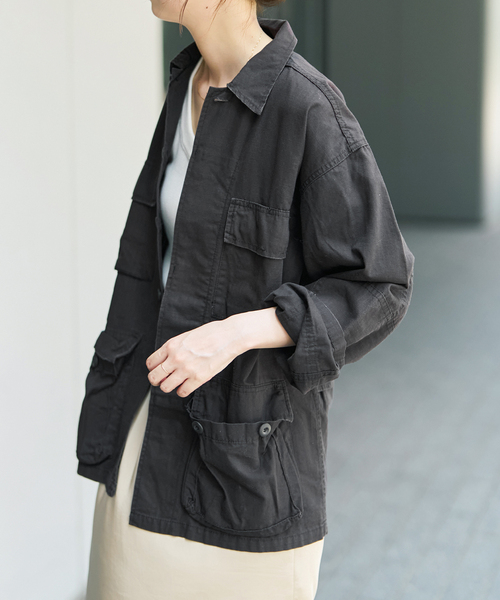 Spick & Span（スピックアンドスパン）の「《WEB限定》ROTHCO / ロスコ ミリタリーシャツジャケット（ミリタリージャケット・レディース・カーキ/ブラック・SMALL）」の6枚目の写真