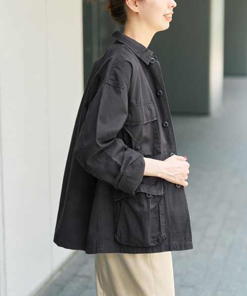 Spick & Span（スピックアンドスパン）の「《WEB限定》ROTHCO / ロスコ ミリタリーシャツジャケット（ミリタリージャケット・レディース・カーキ/ブラック・SMALL）」の7枚目の写真
