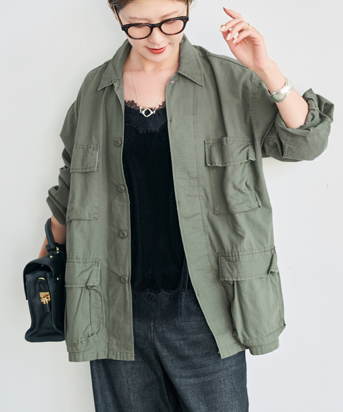Spick & Span（スピックアンドスパン）の「《WEB限定》ROTHCO / ロスコ ミリタリーシャツジャケット（ミリタリージャケット・レディース・カーキ/ブラック・SMALL）」の12枚目の写真