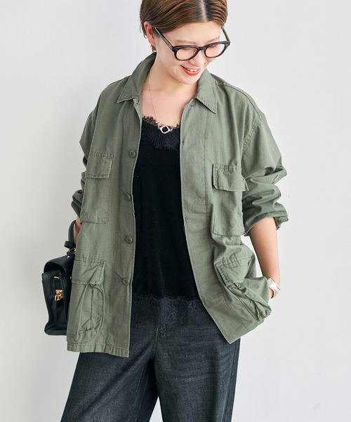 Spick & Span（スピックアンドスパン）の「《WEB限定》ROTHCO / ロスコ ミリタリーシャツジャケット（ミリタリージャケット・レディース・カーキ/ブラック・SMALL）」の13枚目の写真