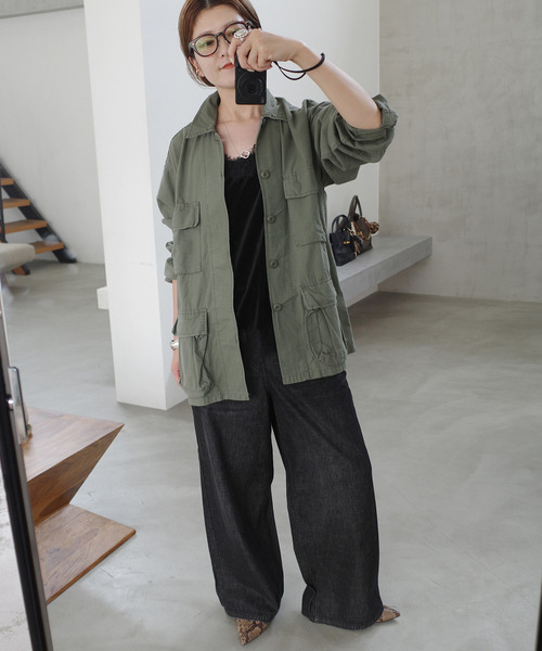 Spick & Span（スピックアンドスパン）の「《WEB限定》ROTHCO / ロスコ ミリタリーシャツジャケット（ミリタリージャケット・レディース・カーキ/ブラック・SMALL）」の19枚目の写真