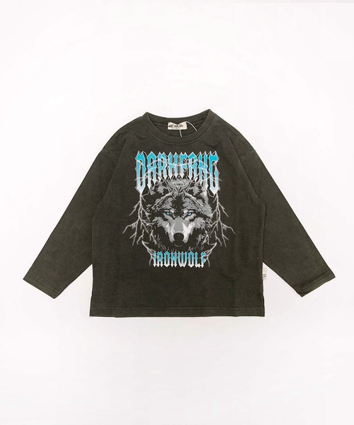 MAKE YOUR DAY(メイクユアデイ)の「アイアンウルフロック長袖Tシャツ■80~140cm(Tシャツ/カットソー・キッズ・チャコールグレー/パープル・130/80/140/90/100/120)」の2枚目の写真
