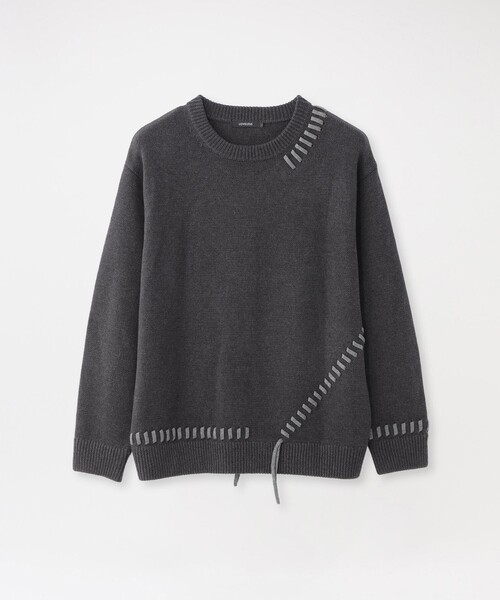 LOVELESS（ラブレス）の「【UNISEX】ポイントスレッドプルオーバーニット（ニット/セーター・メンズ・グリーン系その他3/オフホワイト/グレー系その他/ブラック・M/L）」の3枚目の写真