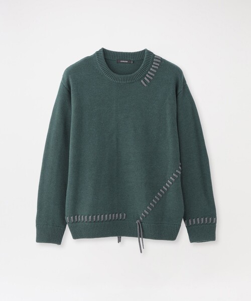 LOVELESS（ラブレス）の「【UNISEX】ポイントスレッドプルオーバーニット（ニット/セーター・メンズ・グリーン系その他3/オフホワイト/グレー系その他/ブラック・M/L）」の4枚目の写真