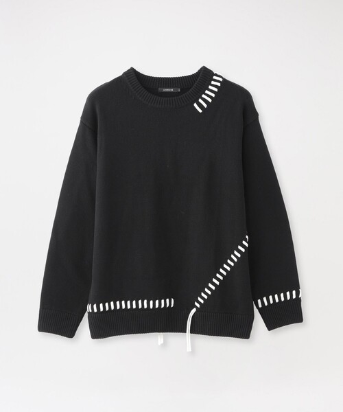 LOVELESS（ラブレス）の「【UNISEX】ポイントスレッドプルオーバーニット（ニット/セーター・メンズ・グリーン系その他3/オフホワイト/グレー系その他/ブラック・M/L）」の2枚目の写真