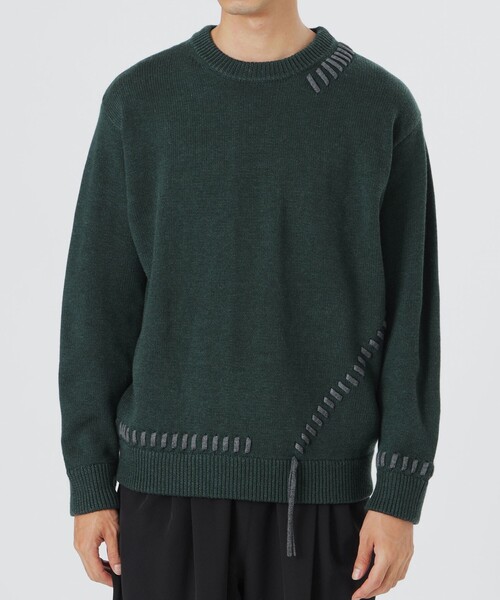LOVELESS（ラブレス）の「【UNISEX】ポイントスレッドプルオーバーニット（ニット/セーター・メンズ・グリーン系その他3/オフホワイト/グレー系その他/ブラック・M/L）」の8枚目の写真