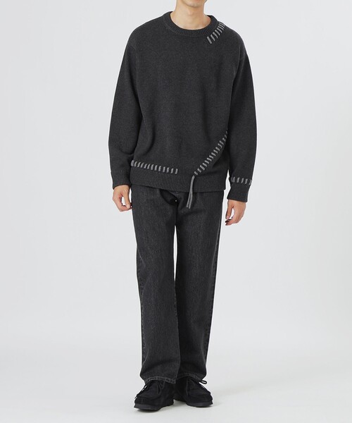 LOVELESS（ラブレス）の「【UNISEX】ポイントスレッドプルオーバーニット（ニット/セーター・メンズ・グリーン系その他3/オフホワイト/グレー系その他/ブラック・M/L）」の10枚目の写真