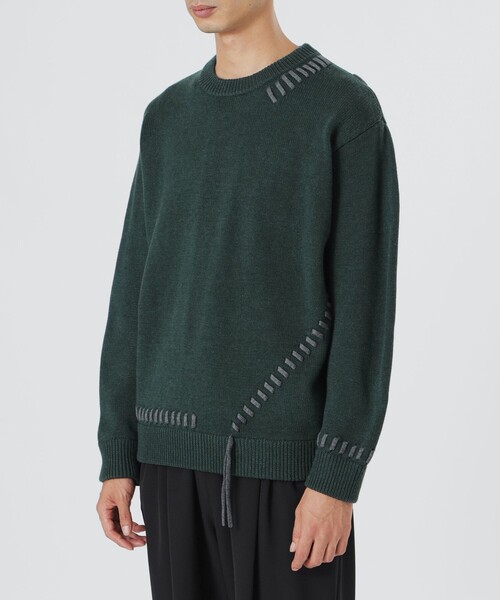 LOVELESS（ラブレス）の「【UNISEX】ポイントスレッドプルオーバーニット（ニット/セーター・メンズ・グリーン系その他3/オフホワイト/グレー系その他/ブラック・M/L）」の14枚目の写真