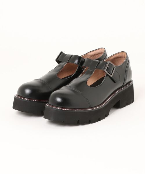 ALL BLACK(オールブラック)の「Tストラップ 厚底シューズ(ドレスシューズ・レディース・ブラウン/ブラック・36/37/38/39)」の9枚目の写真