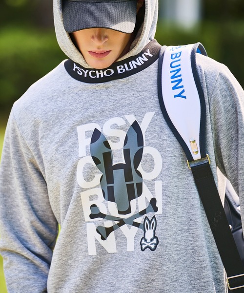 Psycho Bunny（サイコバニー）の「[GOLF]ネックジャガードロゴ ミックスプリントパーカ（パーカー・メンズ・ブラック/ホワイト/ライトグレー・X-LARGE/LARGE/MEDIUM）」の14枚目の写真