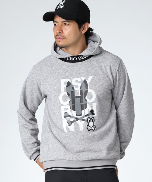 Psycho Bunny（サイコバニー）の「[GOLF]ネックジャガードロゴ ミックスプリントパーカ（パーカー・メンズ・ブラック/ホワイト/ライトグレー・X-LARGE/LARGE/MEDIUM）」の16枚目の写真
