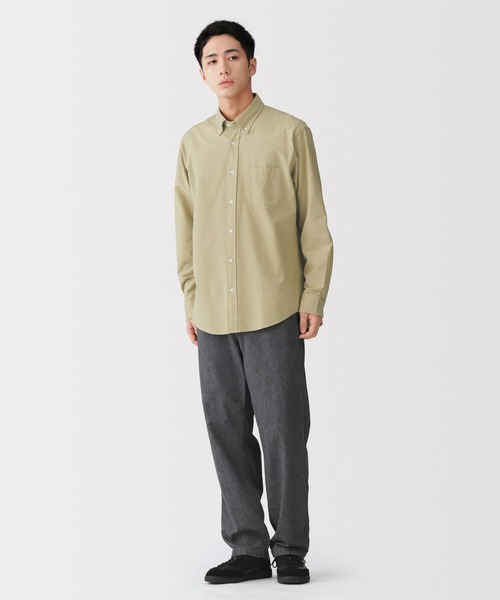 無印良品（ムジルシリョウヒン）の「紳士　洗いざらしオックスボタンダウン長袖シャツ（シャツ/ブラウス・メンズ・ホワイト/ネイビー/サックスブルー/ダークグレー/カーキ系/ブルー系/スモーキーグリーン系・S/M/L/XL）」の19枚目の写真