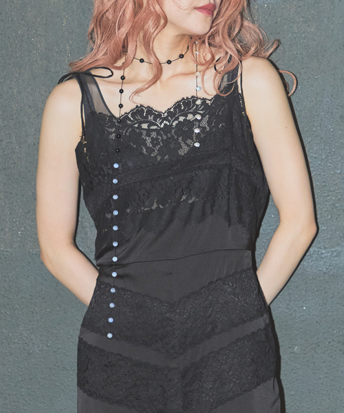JOURNAL STANDARD（ジャーナルスタンダード）の「【SALLY VINTAGE × JOURNAL STANDARD】SALLY LACE SALOPETTE（つなぎ/オールインワン・レディース・ブラック・FREE）」の3枚目の写真