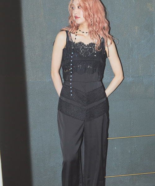 JOURNAL STANDARD（ジャーナルスタンダード）の「【SALLY VINTAGE × JOURNAL STANDARD】SALLY LACE SALOPETTE（つなぎ/オールインワン・レディース・ブラック・FREE）」の4枚目の写真