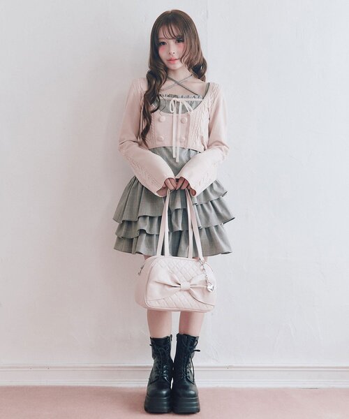 OLIVE des OLIVE(オリーブデオリーブ)の「ケーブルカーデとキャミワンピのセット(ワンピース・レディース・グレー/ブラウン/ブラック・FREE)」の22枚目の写真
